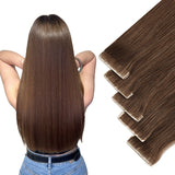 Vlasy Injection Hand-Tied Tape in Hair Extensions 16Pcs Virgin Human Hair (Brown #6)