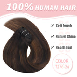 Vlasy 7pcs/set Clip in Extensions 100% Remy Human Hair (#T2/6+2)