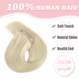 Vlasy 7pcs/set Clip in Extensions 100% Remy Human Hair Grey (#Grey4)