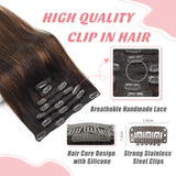 Vlasy 7pcs/set Clip in Extensions 100% Remy Human Hair (#T2/6+2)