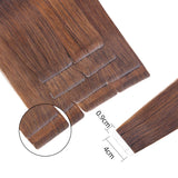 Vlasy Injection Hand-Tied Tape in Hair Extensions 16Pcs Virgin Human Hair (Light Brown #8)