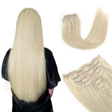 Vlasy 7pcs/set Clip in Extensions 100% Remy Human Hair Grey (#Grey4)