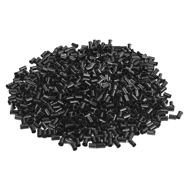 Vlasy Hair Extension Beads,3.4mm Micro Bead I Tip Beads,1000Pcs Black
