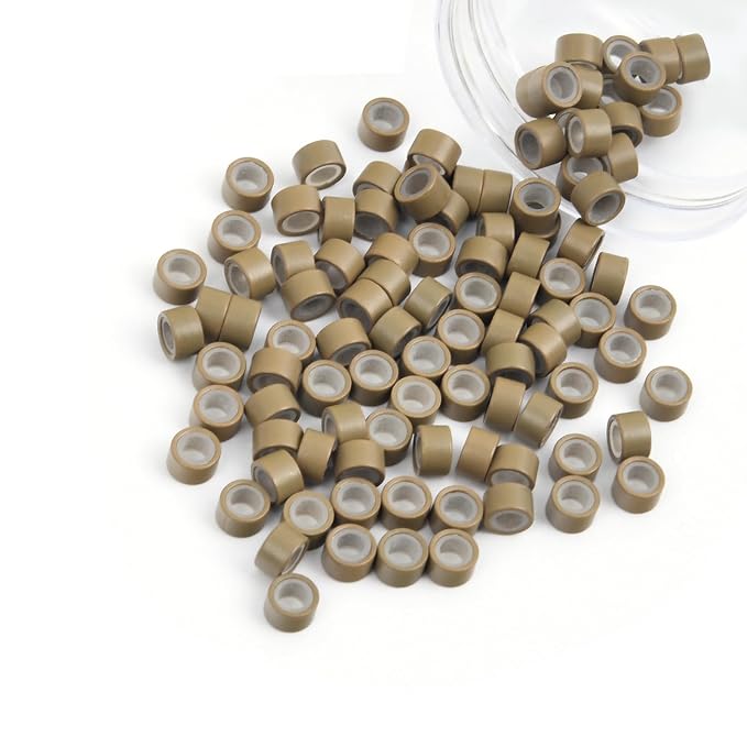 Vlasy light brown silicone-lined hair extension beads