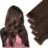 Vlasy Injection Hand-Tied Tape in Hair Extensions 16Pcs Virgin Human Hair (Dark Brown #4)