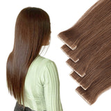 Vlasy Injection Hand-Tied Tape in Hair Extensions 16Pcs Virgin Human Hair (Light Brown #8)