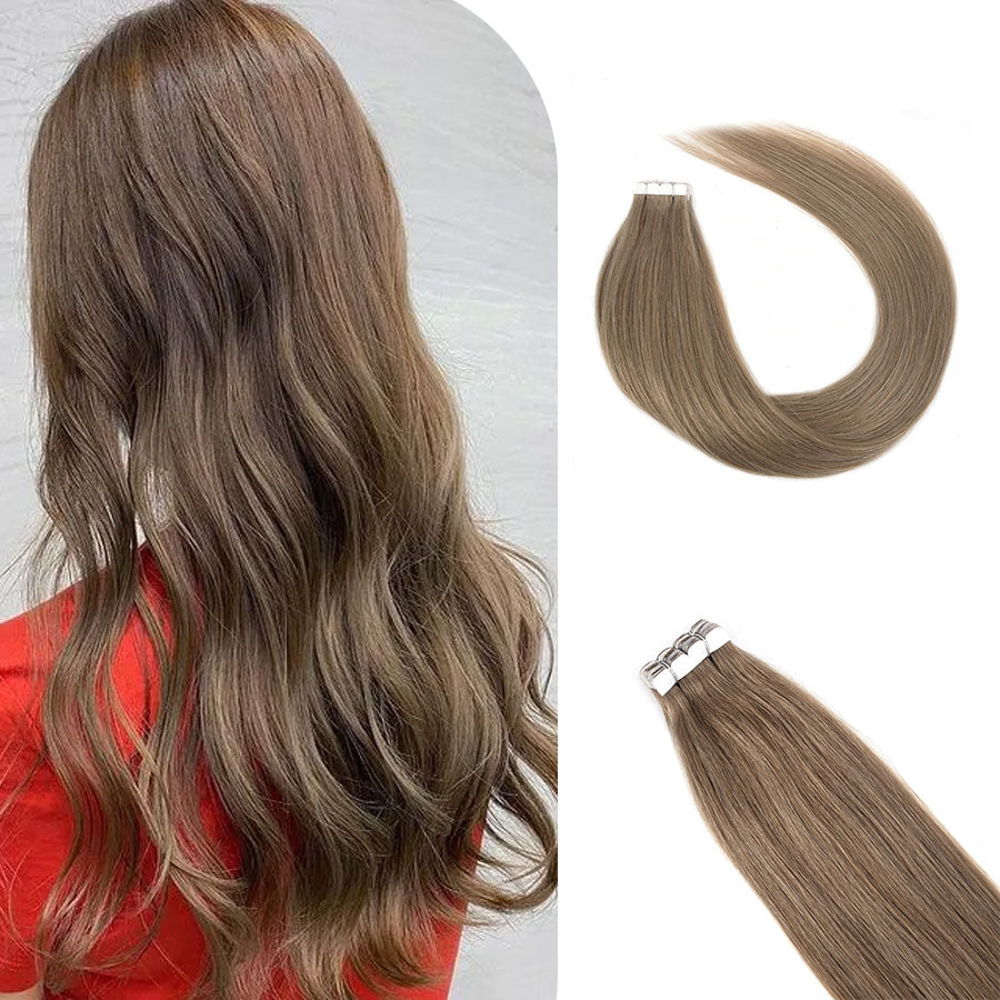 Medium Ash Brown(10A)-mini tape in hair extensions