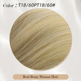 Vlasy Seamless Invisible Mini Tape In Hair Extension Human Hair 16Pcs Balayage Brown to Blonde(T18/60+T18/60#)