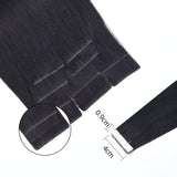 Vlasy Injection Hand-Tied Tape in Hair Extensions 16Pcs Virgin Human Hair (Natural Black #1B)