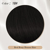 Vlasy Seamless Invisible Mini Tape In Hair Extension Human Hair 16Pcs Black Brown (1B#)