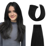 Vlasy Injection Tape in Virgin Human Hair Extensions 12''-24" Hand-Tied PU Skin Tape Hair Extension Straight 16Pcs Invisible Adhesive Tape Ins