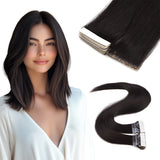 Vlasy Injection Tape in Virgin Human Hair Extensions 12''-24" Hand-Tied PU Skin Tape Hair Extension Straight 16Pcs Invisible Adhesive Tape Ins