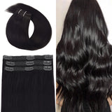 Vlasy 3pcs/set Clip in Extensions 100% Real Human Hair Off Black (1B#)
