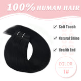 Vlasy 3pcs/set Clip in Extensions 100% Real Human Hair Jet Black (1#)