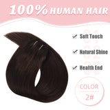 Vlasy 3pcs/set Clip in Extensions 100% Real Human Hair Darkest Blown (2#)
