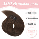 Vlasy 7pcs/set Clip in Extensions 100% Remy Human Hair Dark Brown (#4)