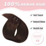 Vlasy 3pcs/set Clip in Extensions 100% Real Human Hair Dark Blown (4#)