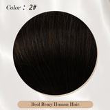 Vlasy Seamless Invisible Mini Tape In Hair Extension Human Hair 16Pcs Chocolate Brown (2#)