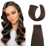Vlasy Injection Tape in Virgin Human Hair Extensions 12''-24" Hand-Tied PU Skin Tape Hair Extension Straight 16Pcs Invisible Adhesive Tape Ins
