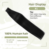Vlasy Injection Hand-Tied Tape in Hair Extensions 16Pcs Virgin Human Hair (Jet Black #1)