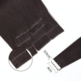 Vlasy Injection Hand-Tied Tape in Hair Extensions 16Pcs Virgin Human Hair (Darkest Brown #2)