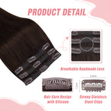 Vlasy 3pcs/set Clip in Extensions 100% Real Human Hair Darkest Blown (2#)