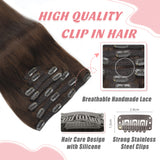 Vlasy 7pcs/set Clip in Extensions 100% Remy Human Hair Dark Brown (#4)