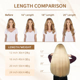 Vlasy Injection Hand-Tied Tape in Hair Extensions 16Pcs Virgin Human Hair (Light Blonde #60A)