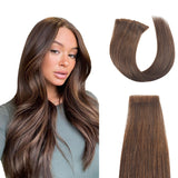 Vlasy Injection Tape in Virgin Human Hair Extensions 12''-24" Hand-Tied PU Skin Tape Hair Extension Straight 16Pcs Invisible Adhesive Tape Ins