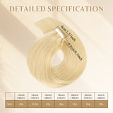 Vlasy Seamless Invisible Mini Tape In Hair Extension Human Hair 16Pcs Light Blond(60A#)