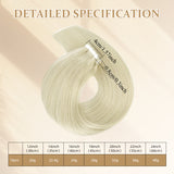 Vlasy Seamless Invisible Mini Tape In Hair Extension Human Hair 16Pcs Light Grey(Grey4#)
