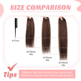 Vlasy 3pcs/set Clip in Extensions 100% Real Human Hair Dark Blown (4#)