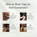 Vlasy Injection Hand-Tied Tape in Hair Extensions 16Pcs Virgin Human Hair (Brown #6)