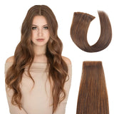 Vlasy Injection Tape in Virgin Human Hair Extensions 12''-24" Hand-Tied PU Skin Tape Hair Extension Straight 16Pcs Invisible Adhesive Tape Ins
