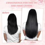 Vlasy 7pcs/set Clip in Extensions 100% Remy Human Hair Darkest Brown (#2)