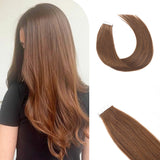 Vlasy Seamless Invisible Mini Tape In Hair Extension Human Hair 16Pcs Brown(8#)