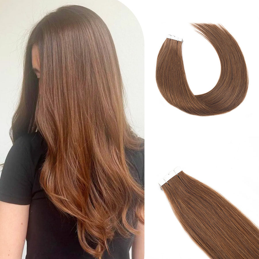 Copper Brown(8)-mini tape in hair extensions