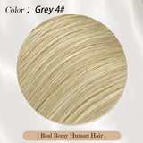 Vlasy Seamless Invisible Mini Tape In Hair Extension Human Hair 16Pcs Light Grey(Grey4#)