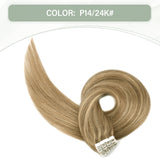 Vlasy 12-24inches Seamless Invisible Mini Tape In Hair Extension Human Hair 16Pcs