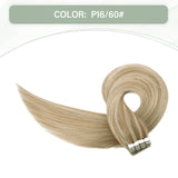 Vlasy 12-24inches Seamless Invisible Mini Tape In Hair Extension Human Hair 16Pcs