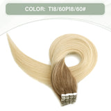 Vlasy 12-24inches Seamless Invisible Mini Tape In Hair Extension Human Hair 16Pcs