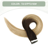 Vlasy 12-24inches Seamless Invisible Mini Tape In Hair Extension Human Hair 16Pcs