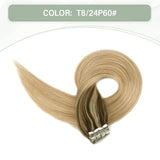 Vlasy 12-24inches Seamless Invisible Mini Tape In Hair Extension Human Hair 16Pcs